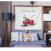 Tenture Trio de cerise fraîche en Aquarelle, sur mesure