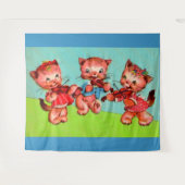 Tenture trio de violonistes kitten (Devant (Horizontal))