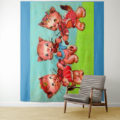 Tenture trio de violonistes kitten (En situation)