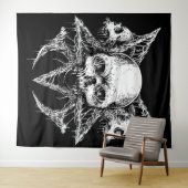 Tenture Trio gothique du crâne (En situation (horizontale))