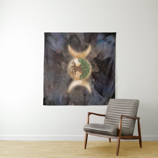 Tenture Triple Lune arbre de vie (En situation (horizontale))