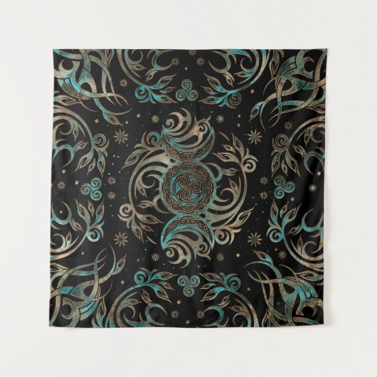 Tenture Triple Lune Chimeur Turquoise (Devant (Horizontal))