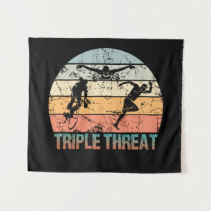 Tenture Triple Menace - Athlète de triathlon