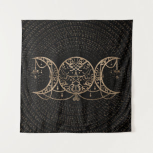 Tenture Triple Moon - Triple Goddess Gold and black