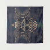 Tenture Triple Moon - Triple Goddess Gold and Purple (Devant (Horizontal))