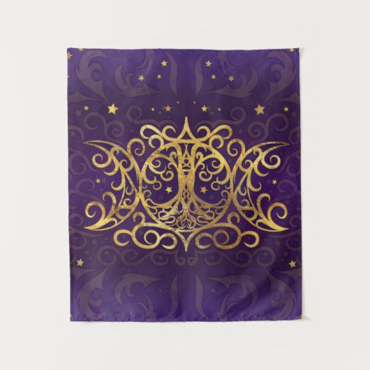 Tenture Triple Moon - Triple Goddess Gold and Purple (Devant)