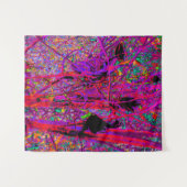 Tenture Trippy Abstrait arc-en-ciel Fleurs Lys Orientales (Devant (Horizontal))
