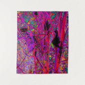 Tenture Trippy Abstrait arc-en-ciel Fleurs Lys Orientales (Devant)