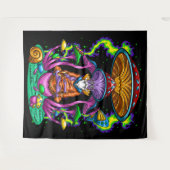 Tenture Trippy Psychedelic Mushroom Wizard (Devant (Horizontal))
