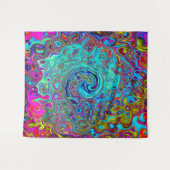 Tenture Trippy Sky Blue Abstrait Retro Liquid Swirl (Devant (Horizontal))