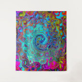Tenture Trippy Sky Blue Abstrait Retro Liquid Swirl (Devant)