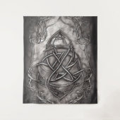 Tenture Triquetra Trinity Knot Silvery Pewter Faux Metal (Devant)