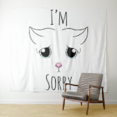 Tenture Triste visage de chat : Je suis désolé (En situation (horizontale))