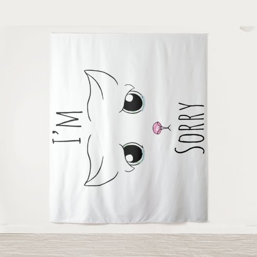 Tenture Triste visage de chat : Je suis désolé (Devant)