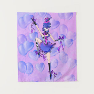 Tenture Trixie le clown - Ballons bleus