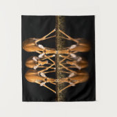 Tenture Trois impalas boivent ensemble la nuit (Devant)