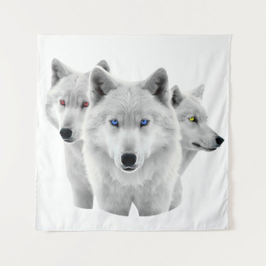 Tenture Trois Loups blancs (Devant)