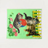 Tenture trois petits chatons imprimés (Devant (Horizontal))