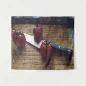 Tenture Trois tomates rouges sur une planche à découper (Devant (Horizontal))