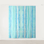 Tenture Troncs d'arbre Abstrait en aqua pastel et bleu (Devant)
