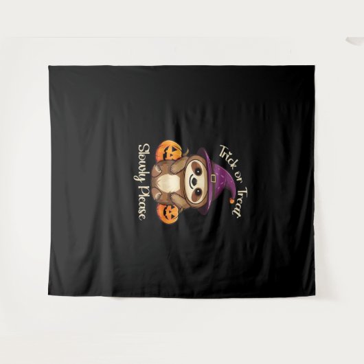 Tenture Trop Lazy pour faire peur mignon Halloween Sloth C (Devant (Horizontal))