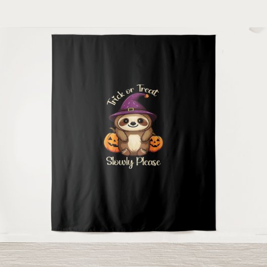 Tenture Trop Lazy pour faire peur mignon Halloween Sloth C (Devant)