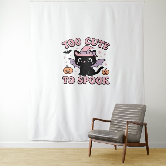 Tenture Trop mignon à parler - Halloween Cat Edition Class (En situation)
