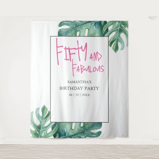 Tenture Tropical 50th Birthday Party Arrière - plan (Devant)