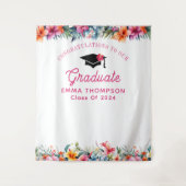 Tenture Tropical Aloha Luau Graduation 2024 Contexte (Devant)