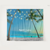 Tenture Tropical Beach Palm Mariage Photo Booth Arrière-pl (Devant (Horizontal))