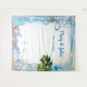 Tenture Tropical Beach Seashell Mariage Photo Contexte (Devant (Horizontal))