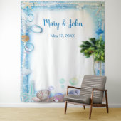 Tenture Tropical Beach Seashell Mariage Photo Contexte (En situation)