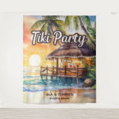 Tenture Tropical Beach Tiki Bar Wedding shower (Devant)