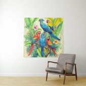 Tenture Tropical Birds Botanical Illustration (En situation)