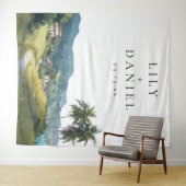 Tenture Tropical Caribbean Wedding Photo Backdrop (En situation (horizontale))