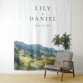 Tenture Tropical Caribbean Wedding Photo Backdrop (En situation)