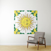 Tenture Tropical citrus lemon fruits with flowers frame an (En situation (horizontale))