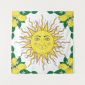 Tenture Tropical citrus lemon fruits with flowers frame an (Devant)