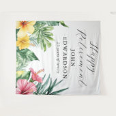 Tenture Tropical Floral Retirement Party - fond photo (Devant (Horizontal))