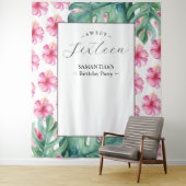 Tenture Tropical Flower Sweet 16 Arrière - plan de fête d' (En situation)