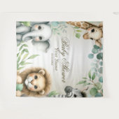 Tenture Tropical Jungle Safari Animaux Green Feuilles Part (Devant (Horizontal))