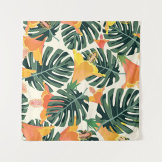 Tenture Tropical pattern. Colorful textile texture. exotic