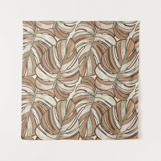 Tenture Tropical pattern. Graphic design with amazing mons (Devant)