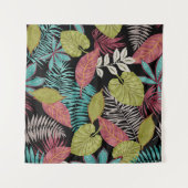 Tenture Tropical pattern made with dark background and lea (Devant (Horizontal))
