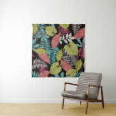 Tenture Tropical pattern made with dark background and lea (En situation (horizontale))