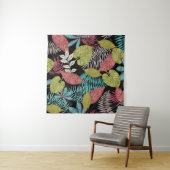 Tenture Tropical pattern made with dark background and lea (En situation)