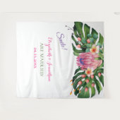 Tenture Tropical Pink Protea Mariage Photo Booth Backdrop (Devant (Horizontal))