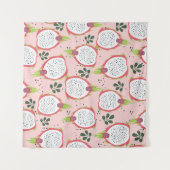 Tenture Tropical Pitaya Fruit Feuilles sans joint (Devant (Horizontal))