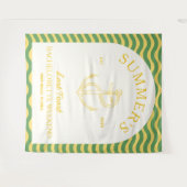 Tenture Tropical rétro moderne côtier jaune pour l'enterre (Devant (Horizontal))