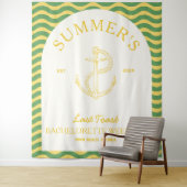 Tenture Tropical rétro moderne côtier jaune pour l'enterre (En situation)